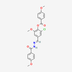 2-chloro-6-methoxy-4-[(E)-{2-[(4-methoxyphenyl)carbonyl]hydrazinylidene}methyl]phenyl 4-methoxybenzoate