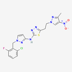 N-[1-(2-chloro-6-fluorobenzyl)-1H-pyrazol-3-yl]-5-[2-(3-methyl-4-nitro-1H-pyrazol-1-yl)ethyl]-1,3,4-thiadiazol-2-amine