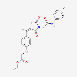 ethyl {4-[(E)-(3-{2-[(4-methylphenyl)amino]-2-oxoethyl}-2,4-dioxo-1,3-thiazolidin-5-ylidene)methyl]phenoxy}acetate