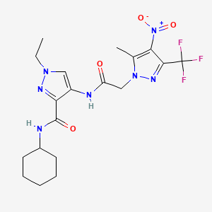 N-cyclohexyl-1-ethyl-4-({[5-methyl-4-nitro-3-(trifluoromethyl)-1H-pyrazol-1-yl]acetyl}amino)-1H-pyrazole-3-carboxamide