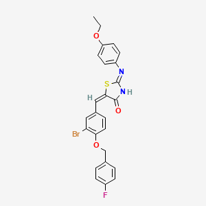 molecular formula C25H20BrFN2O3S B10890349 (2E,5E)-5-{3-bromo-4-[(4-fluorobenzyl)oxy]benzylidene}-2-[(4-ethoxyphenyl)imino]-1,3-thiazolidin-4-one 