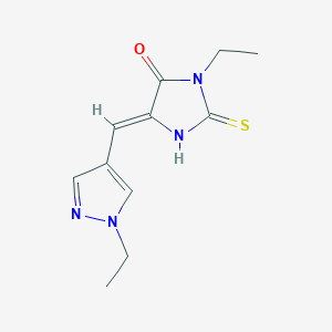 (5Z)-3-ethyl-5-[(1-ethyl-1H-pyrazol-4-yl)methylidene]-2-thioxoimidazolidin-4-one