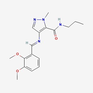 4-{[(E)-(2,3-dimethoxyphenyl)methylidene]amino}-1-methyl-N-propyl-1H-pyrazole-5-carboxamide