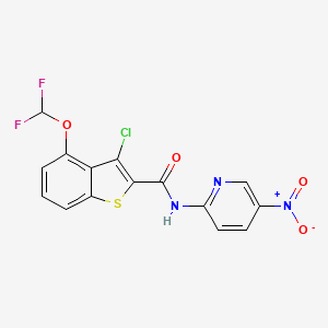 molecular formula C15H8ClF2N3O4S B10890391 3-chloro-4-(difluoromethoxy)-N-(5-nitropyridin-2-yl)-1-benzothiophene-2-carboxamide 