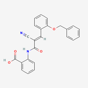 molecular formula C24H18N2O4 B10890399 2-({(2E)-3-[2-(benzyloxy)phenyl]-2-cyanoprop-2-enoyl}amino)benzoic acid 