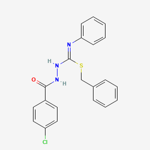 molecular formula C21H18ClN3OS B10890404 benzyl 2-[(4-chlorophenyl)carbonyl]-N-phenylhydrazinecarbimidothioate 