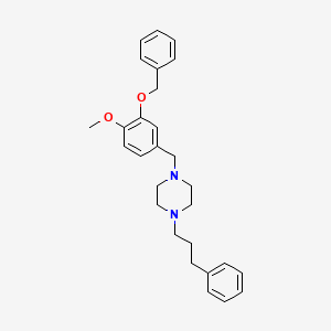 molecular formula C28H34N2O2 B10890418 1-[3-(Benzyloxy)-4-methoxybenzyl]-4-(3-phenylpropyl)piperazine 