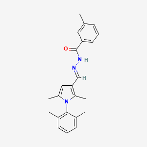 molecular formula C23H25N3O B10890421 N'-{(E)-[1-(2,6-dimethylphenyl)-2,5-dimethyl-1H-pyrrol-3-yl]methylidene}-3-methylbenzohydrazide 