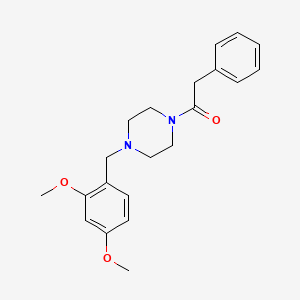 molecular formula C21H26N2O3 B10890456 1-[4-[(2,4-Dimethoxyphenyl)methyl]piperazin-1-yl]-2-phenylethanone 