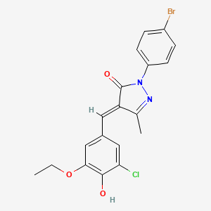 molecular formula C19H16BrClN2O3 B10890477 2-(4-bromophenyl)-4-(3-chloro-5-ethoxy-4-hydroxybenzylidene)-5-methyl-2,4-dihydro-3H-pyrazol-3-one 