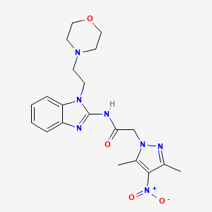 2-(3,5-dimethyl-4-nitro-1H-pyrazol-1-yl)-N-{1-[2-(morpholin-4-yl)ethyl]-1H-benzimidazol-2-yl}acetamide