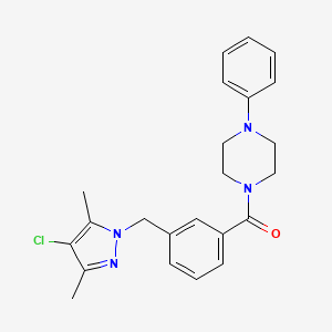 {3-[(4-Chloro-3,5-dimethyl-1H-pyrazol-1-YL)methyl]phenyl}(4-phenylpiperazino)methanone