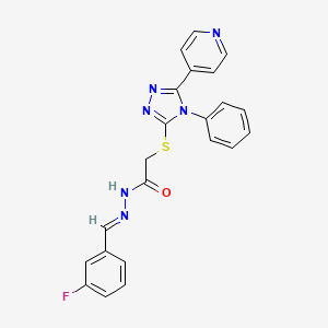 N'-[(E)-(3-fluorophenyl)methylidene]-2-{[4-phenyl-5-(pyridin-4-yl)-4H-1,2,4-triazol-3-yl]sulfanyl}acetohydrazide