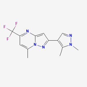 molecular formula C13H12F3N5 B10890516 2-(1,5-dimethyl-1H-pyrazol-4-yl)-7-methyl-5-(trifluoromethyl)pyrazolo[1,5-a]pyrimidine 