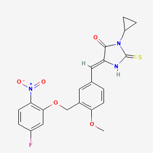 (5Z)-3-cyclopropyl-5-{3-[(5-fluoro-2-nitrophenoxy)methyl]-4-methoxybenzylidene}-2-sulfanyl-3,5-dihydro-4H-imidazol-4-one