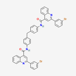 molecular formula C45H30Br2N4O2 B10890542 N,N'-(methanediyldibenzene-4,1-diyl)bis[2-(3-bromophenyl)quinoline-4-carboxamide] 