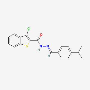 molecular formula C19H17ClN2OS B10890545 3-chloro-N'-(4-isopropylbenzylidene)-1-benzo[b]thiophene-2-carbohydrazide 