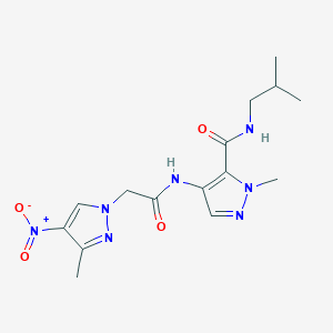 1-methyl-4-{[(3-methyl-4-nitro-1H-pyrazol-1-yl)acetyl]amino}-N-(2-methylpropyl)-1H-pyrazole-5-carboxamide