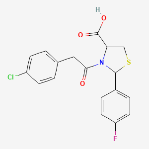 3-[(4-Chlorophenyl)acetyl]-2-(4-fluorophenyl)-1,3-thiazolidine-4-carboxylic acid