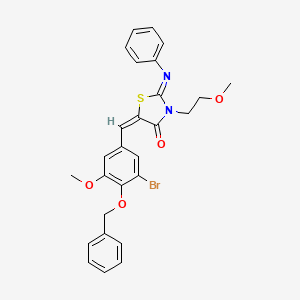 (2Z,5E)-5-[4-(benzyloxy)-3-bromo-5-methoxybenzylidene]-3-(2-methoxyethyl)-2-(phenylimino)-1,3-thiazolidin-4-one