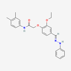 N-(3,4-dimethylphenyl)-2-{2-ethoxy-4-[(E)-(2-phenylhydrazinylidene)methyl]phenoxy}acetamide