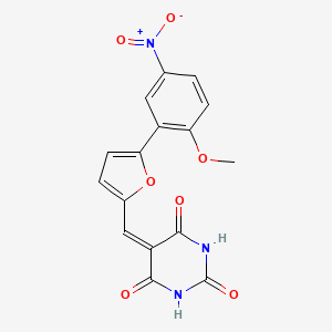 molecular formula C16H11N3O7 B10890606 (5E)-2,6-dihydroxy-5-{[5-(2-methoxy-5-nitrophenyl)furan-2-yl]methylidene}pyrimidin-4(5H)-one 