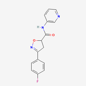 molecular formula C15H12FN3O2 B10890607 3-(4-fluorophenyl)-N-(pyridin-3-yl)-4,5-dihydro-1,2-oxazole-5-carboxamide 