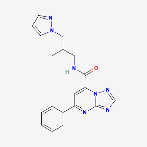 N-[2-methyl-3-(1H-pyrazol-1-yl)propyl]-5-phenyl[1,2,4]triazolo[1,5-a]pyrimidine-7-carboxamide