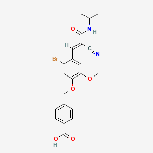 4-({5-bromo-4-[(1E)-2-cyano-3-oxo-3-(propan-2-ylamino)prop-1-en-1-yl]-2-methoxyphenoxy}methyl)benzoic acid