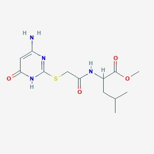 molecular formula C13H20N4O4S B10890664 methyl N-{[(4-amino-6-oxo-1,6-dihydropyrimidin-2-yl)sulfanyl]acetyl}leucinate 