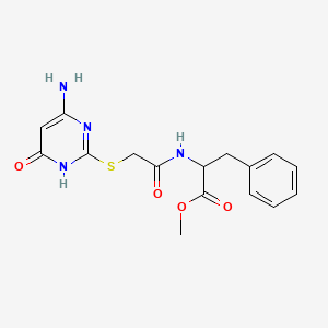 molecular formula C16H18N4O4S B10890671 methyl N-{[(6-amino-4-oxo-1,4-dihydropyrimidin-2-yl)thio]acetyl}phenylalaninate 