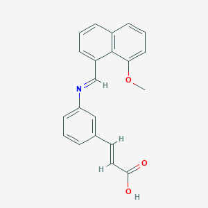 molecular formula C21H17NO3 B10890693 (2E)-3-(3-{[(Z)-(8-methoxynaphthalen-1-yl)methylidene]amino}phenyl)prop-2-enoic acid 