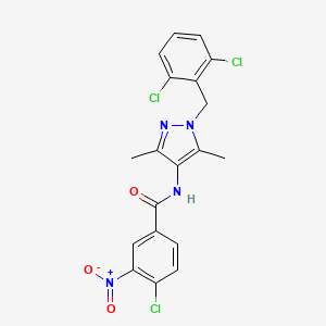 molecular formula C19H15Cl3N4O3 B10890709 4-chloro-N-[1-(2,6-dichlorobenzyl)-3,5-dimethyl-1H-pyrazol-4-yl]-3-nitrobenzamide 