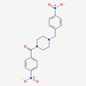 molecular formula C18H18N4O5 B10890725 [4-(4-Nitrobenzyl)piperazin-1-yl](4-nitrophenyl)methanone 