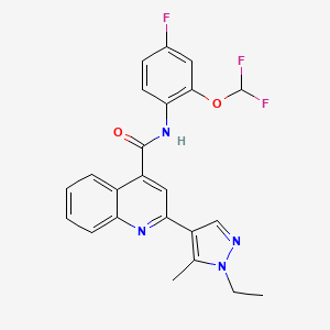 N-[2-(difluoromethoxy)-4-fluorophenyl]-2-(1-ethyl-5-methyl-1H-pyrazol-4-yl)quinoline-4-carboxamide