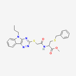 methyl S-benzyl-N-{[(5-propyl-5H-[1,2,4]triazino[5,6-b]indol-3-yl)sulfanyl]acetyl}cysteinate