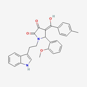 3-hydroxy-1-[2-(1H-indol-3-yl)ethyl]-5-(2-methoxyphenyl)-4-[(4-methylphenyl)carbonyl]-1,5-dihydro-2H-pyrrol-2-one