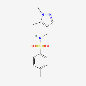 molecular formula C13H17N3O2S B10890762 N-[(1,5-dimethyl-1H-pyrazol-4-yl)methyl]-4-methylbenzenesulfonamide 