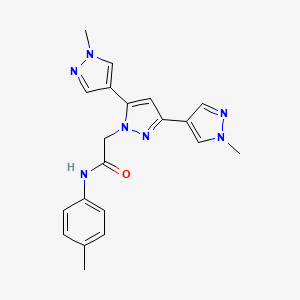 2-[3,5-bis(1-methylpyrazol-4-yl)pyrazol-1-yl]-N-(4-methylphenyl)acetamide