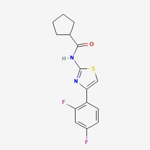 N-[4-(2,4-difluorophenyl)-1,3-thiazol-2-yl]cyclopentanecarboxamide