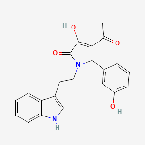 4-Acetyl-3-hydroxy-5-(3-hydroxy-phenyl)-1-[2-(1H-indol-3-yl)-ethyl]-1,5-dihydro-pyrrol-2-one