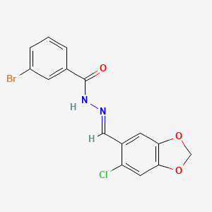 3-bromo-N'-[(6-chloro-1,3-benzodioxol-5-yl)methylene]benzohydrazide