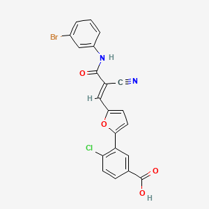 3-(5-{(1E)-3-[(3-bromophenyl)amino]-2-cyano-3-oxoprop-1-en-1-yl}furan-2-yl)-4-chlorobenzoic acid