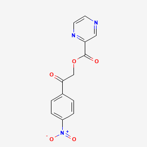 molecular formula C13H9N3O5 B10890816 2-(4-Nitrophenyl)-2-oxoethyl pyrazine-2-carboxylate 