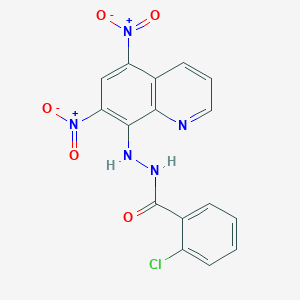 2-chloro-N'-(5,7-dinitroquinolin-8-yl)benzohydrazide