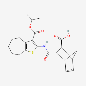 3-({3-[(propan-2-yloxy)carbonyl]-5,6,7,8-tetrahydro-4H-cyclohepta[b]thiophen-2-yl}carbamoyl)bicyclo[2.2.1]hept-5-ene-2-carboxylic acid