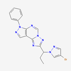 2-[1-(4-bromo-1H-pyrazol-1-yl)propyl]-7-phenyl-7H-pyrazolo[4,3-e][1,2,4]triazolo[1,5-c]pyrimidine