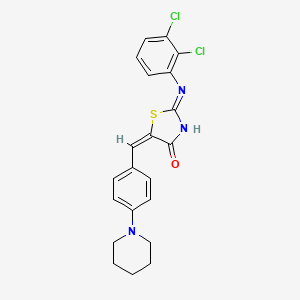 molecular formula C21H19Cl2N3OS B10890864 (2Z,5E)-2-[(2,3-dichlorophenyl)imino]-5-[4-(piperidin-1-yl)benzylidene]-1,3-thiazolidin-4-one 