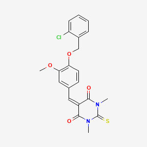 5-{4-[(2-chlorobenzyl)oxy]-3-methoxybenzylidene}-1,3-dimethyl-2-thioxodihydropyrimidine-4,6(1H,5H)-dione