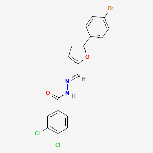 molecular formula C18H11BrCl2N2O2 B10890883 N'-{(E)-[5-(4-bromophenyl)furan-2-yl]methylidene}-3,4-dichlorobenzohydrazide 